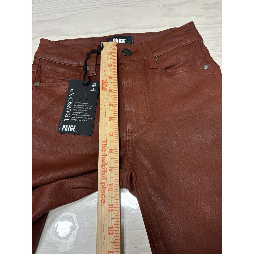 PAIGE Hoxton Coated High Waist Ankle Skinny Jeans NWT Size 23 - Picture 7 of 12